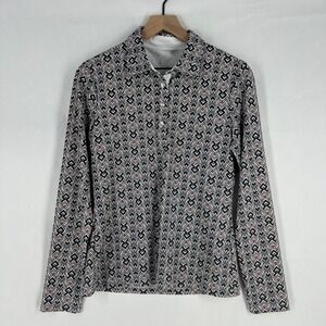 Nvo Sport Lucia Golf Shirt Women Small Multicolor Geometric Logo Collared Tennis